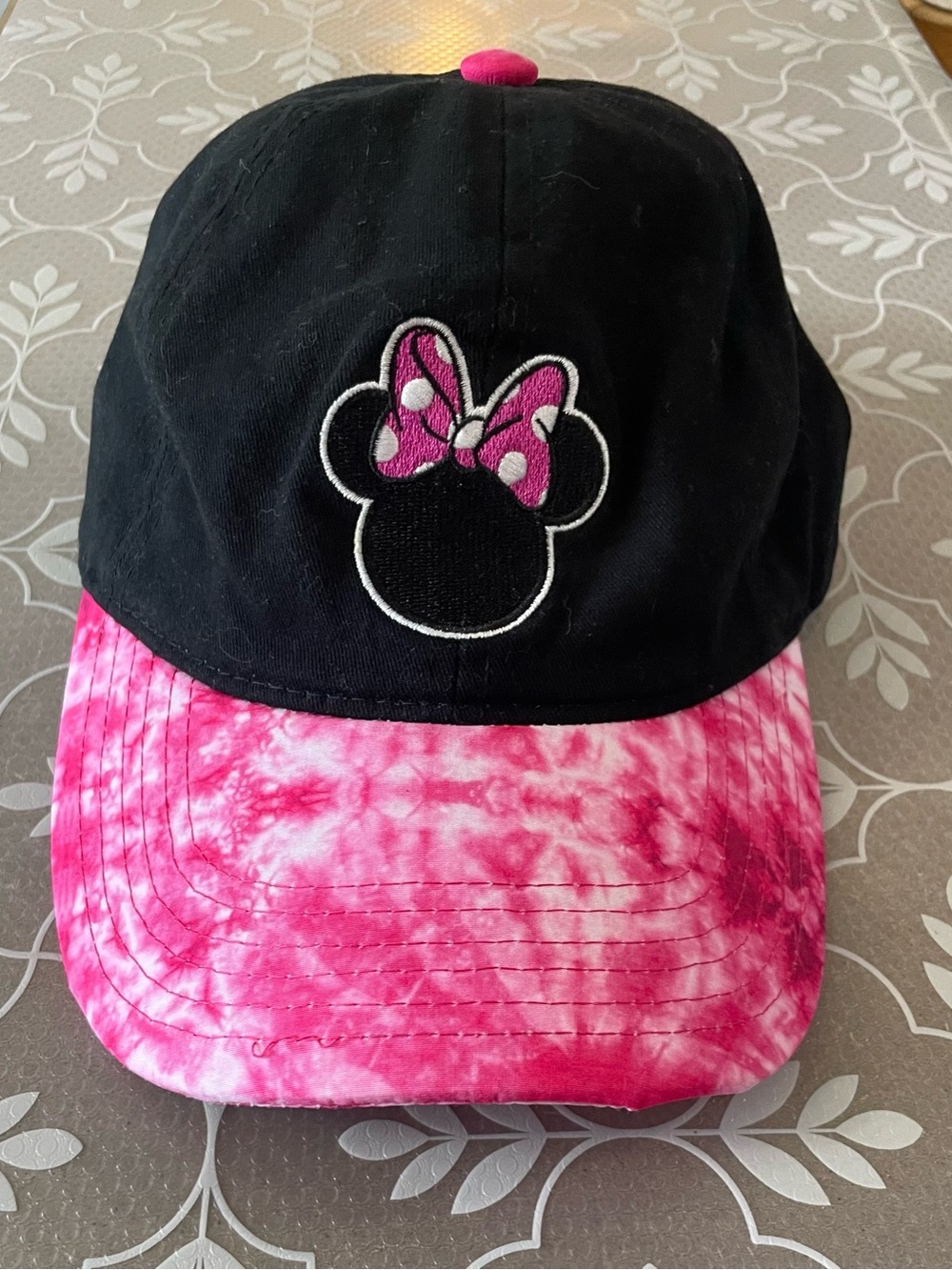 Disney Minnie Mouse Black & Pink Tie-Dye Adjustable Baseball Cap